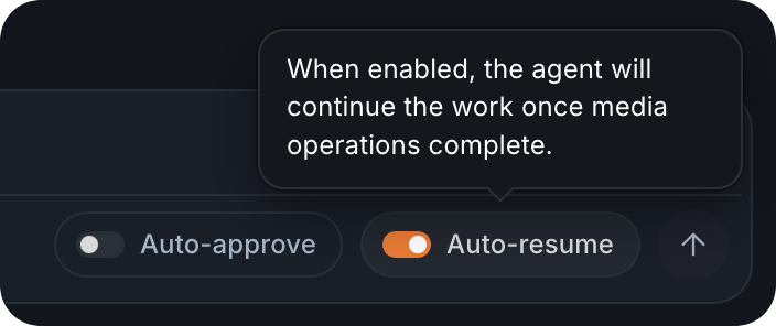 The composer's Auto-resume toggle